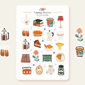 Cozy Time At Home - stickers | cute stickers, planner stickers, bullet journal stickers, scrapbook stickers