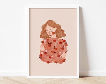 Frauen Art Print, Self Love Art Print, Illustration Print, Frauen Illustration, Schlafzimmer Wandkunst