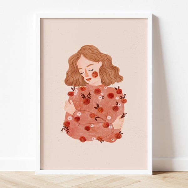 Frauen Art Print, Self Love Art Print, Illustration Print, Frauen Illustration, Schlafzimmer Wandkunst