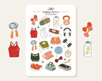 Fitness - stickers #56 | workout, gym, planner journal art, scrapbooking
