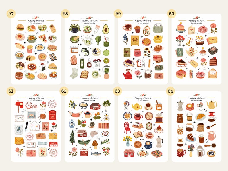 3 Matte Sticker Sheets, Sticker Pack, Sticker Bundle, Cute Stickers, Sticker Set, Planner Stickers Set, Journal Stickers image 9
