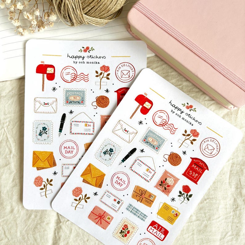 Mail Sticker Happy Mail - Stickers #61 | Mailbox, Stamps & Envelopes for Planner ...