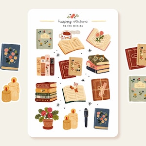Book Lover - adesivi / Foglio di adesivi per libri, Bookworm, Adesivi carini, Adesivi per scrapbooking, Adesivi per libri, Adesivi per bullet journal