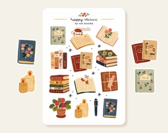 Book Lover - stickers #42 | journaling, bookworm, planner, scrapbooking supplies
