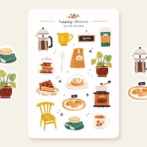 Coffee - stickers | coffee house, cute stickers, planner stickers, bullet journal stickers, scrapbook stickers