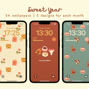 Sfondi per telefono "Sweet Year" (Set di 24) [DOWNLOAD] / sfondi per iPhone cottagecore, sfondi carini, sfondi per iPhone