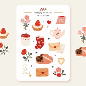 Love - stickers | Valentine&#39;s Day Sticker, Cute Stickers, Scrapbook Stickers, Bullet Journal Stickers