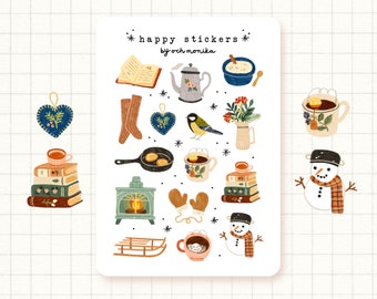 Slow Winter Stickers Winter Sticker Sheet, Holiday Planner Stickers, Hygge Winter  Stickers, Christmas Journaling 