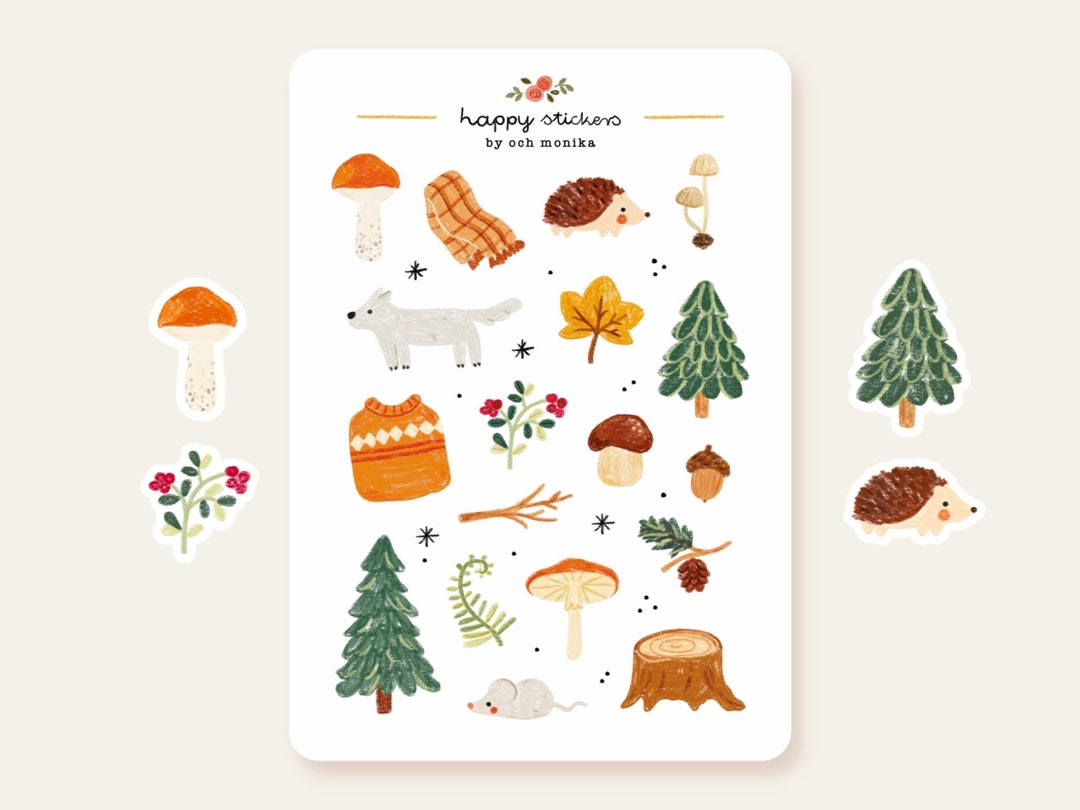 Forest - Stickers | Woodland Stickers, Scrapbook Stickers, Planner ...