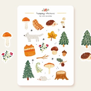 Forest - stickers | woodland stickers, scrapbook stickers, planner stickers, bullet journal stickers