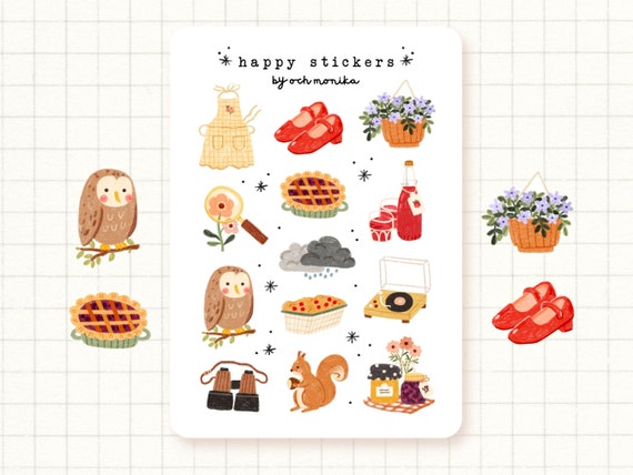 Cozy Day Stickers Sticker Sheet, Scrapbooking Stickers