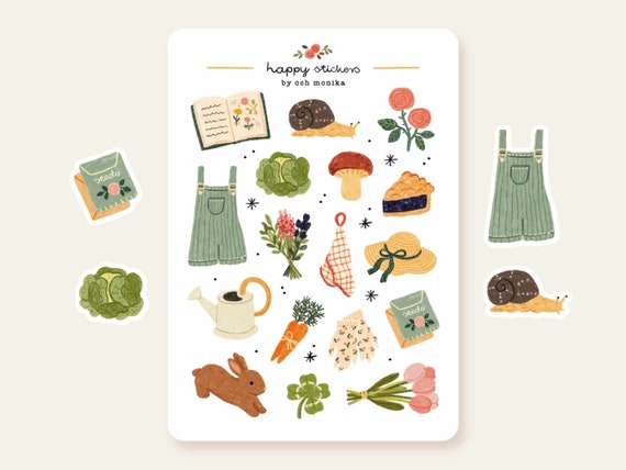 In The Garden - stickers #36 | gardening stickers, planner stickers, bullet journal stickers, scrapbook stickers