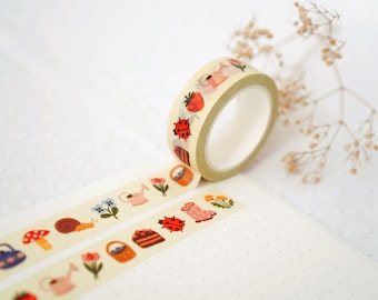 Washi Tape - Spring Time | 15mm x 10m, Cute Washi Tape, Scrapbooking, Bullet Journal