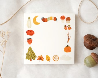 Autumn Memo Pad | mini notepad, 50 tear-off sheets, cute memo pad, to do list notepad