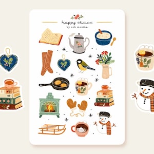 Winter Morning - stickers | Winter Sticker Sheet, Christmas Stickers, Journaling Stickers, Scrapbook Stickers