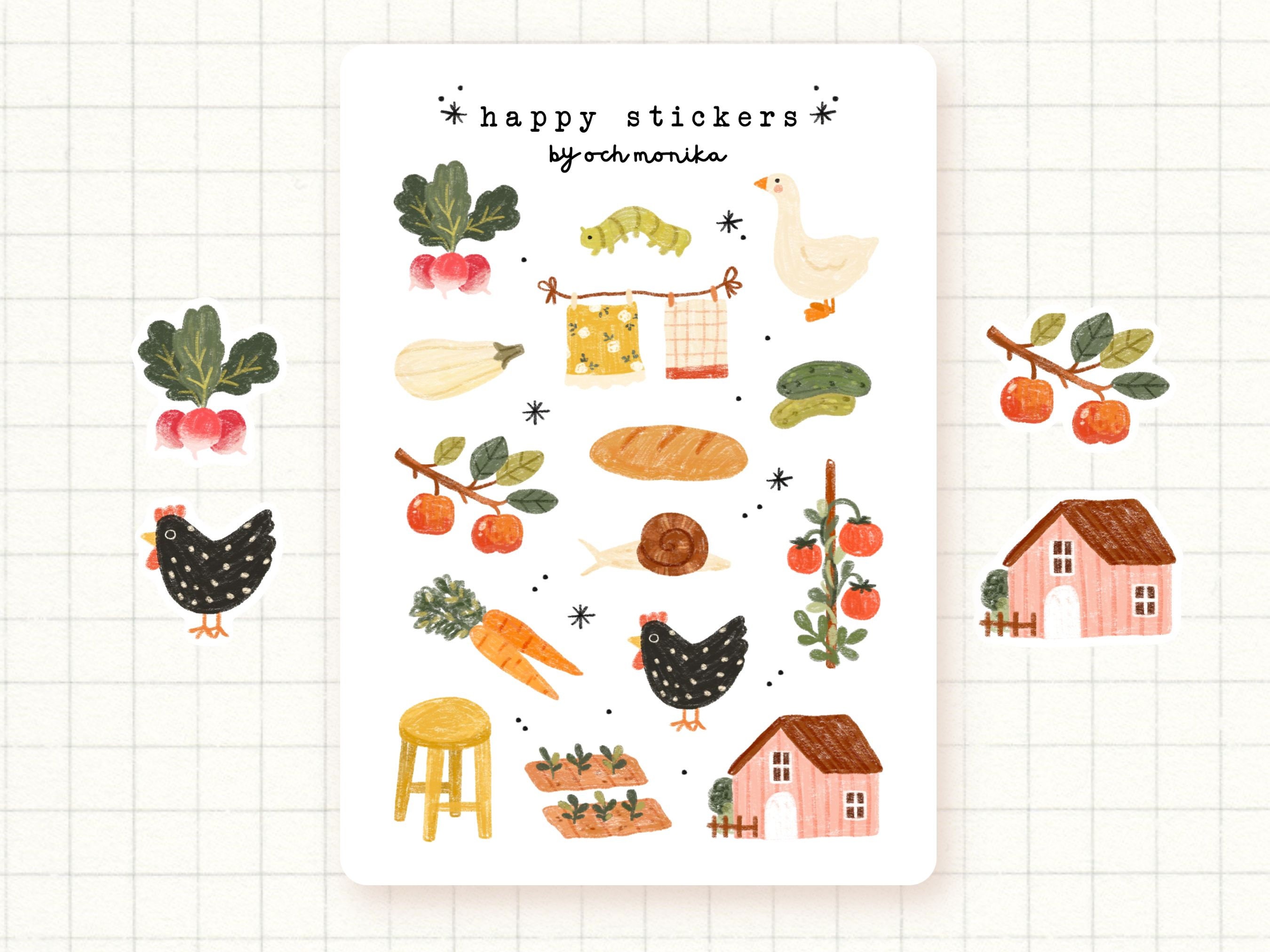 Cottage Core Sticker Sheet, Planner Stickers, Scrapbook Stickers, Journal  Stickers, Nature Stickers, Countryside, Aesthetic Cosy Stickers 