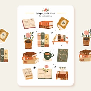 Bookish - adesivi / Foglio di adesivi per libri, Bookworm, Adesivi carini, Adesivi per scrapbooking, Adesivi Bookish, Adesivi per bullet journal