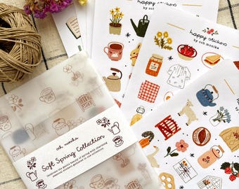 Collezione Soft Spring – set di adesivi (10 fogli) / carta opaca