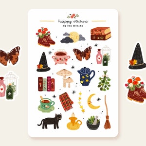 Häxig - klistermärken #25 | halloween, scrapbooking, handritade illustrationer, kalender