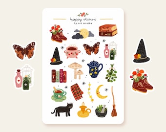 Witchy - stickers #25 | halloween, scrapbooking, hand drawn illustrations, planner