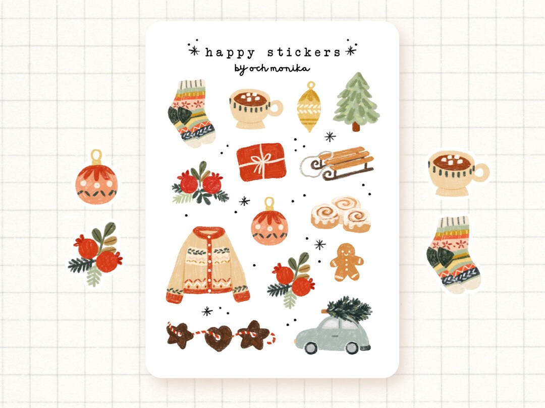 Slow Winter Stickers Winter Sticker Sheet, Holiday Planner Stickers, Hygge Winter  Stickers, Christmas Journaling 