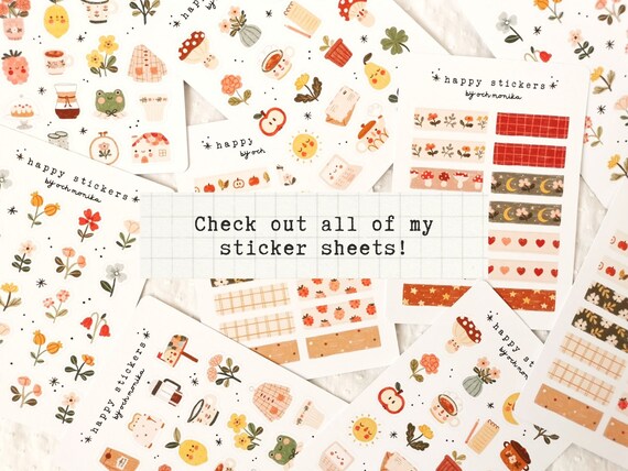 Bullet Journal Stickers Sheet. Cute Digital Printable Sticker for