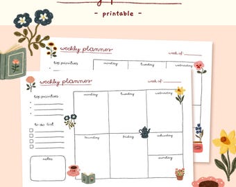 Weekly Planner - Printable | aesthetic weekly overview, productivity planner, printable weekly planner