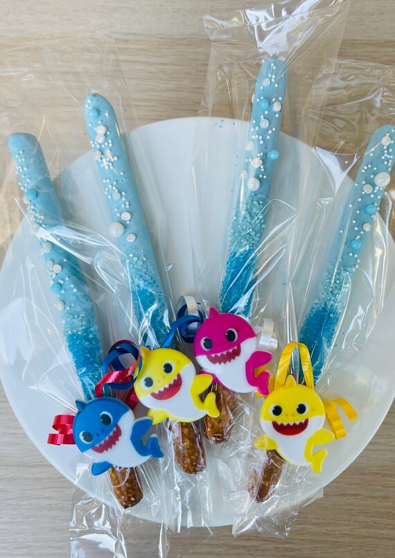 Baby Shark Party Theme Chocolate Pretzels First Birthday Etsy Australia