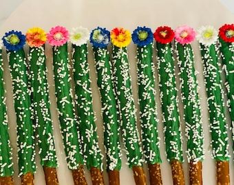 Cactus Chocolate Covered Pretzels | Cactus Party Favors | Baby Shower & Fiesta Treats | Southwestern Dessert Table Snacks | Graduation gift