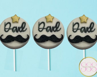 Father's Day Cookie Gift |  Mustache Oreo Cookie Pops  | Custom | Unique | One of a kind