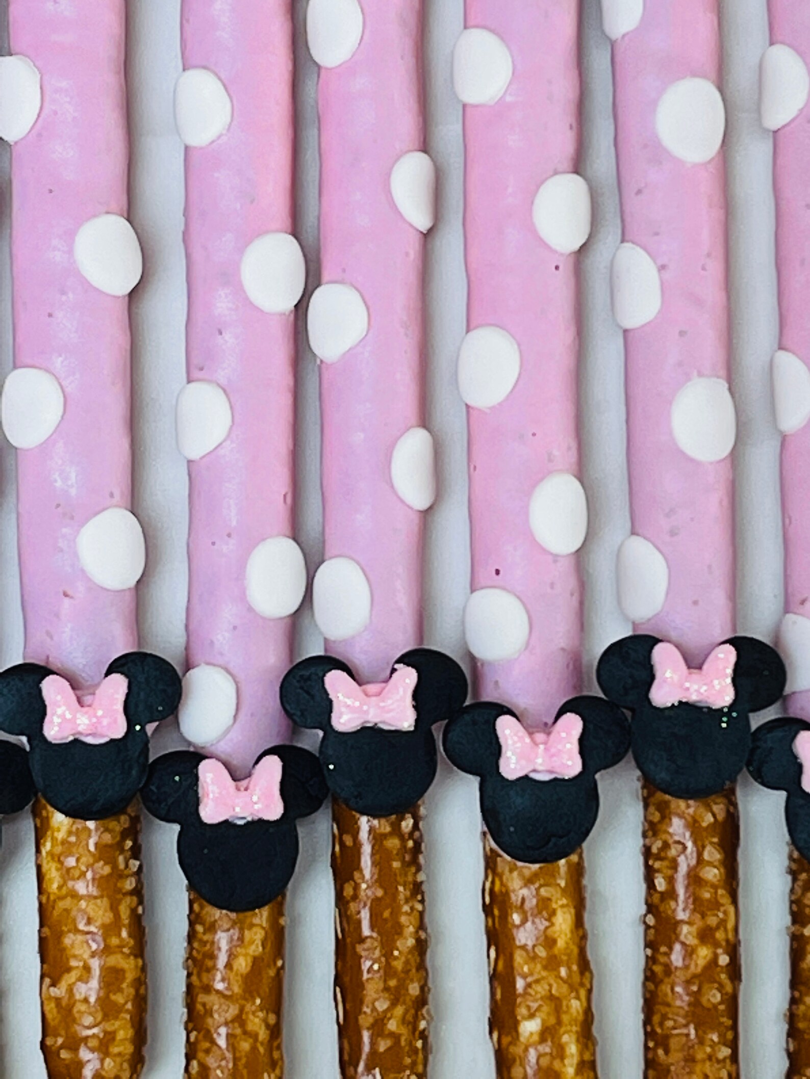 Pink Minnie Mouse Treats Chocolate covered pretzel girl oh Etsy