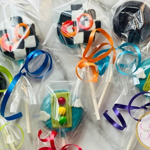 Custom Oreo Cookie Lollipops | Race Cars Themed | Edible Gift | Birthday Party Favors | Boy Birthday