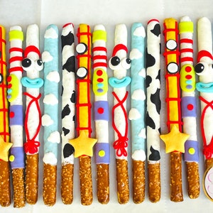Toy Theme Party Favors | chocolate  covered pretzels | 1st Birthday |  Milestone  | Girl | Boy | Toddler Teen Tween Adult | birthday treats