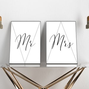 MR MRS Poster Wall art Print - Mister and Missis  - Word Meaning - Gift - 16x20 Typographic inspirational quote wall art print download