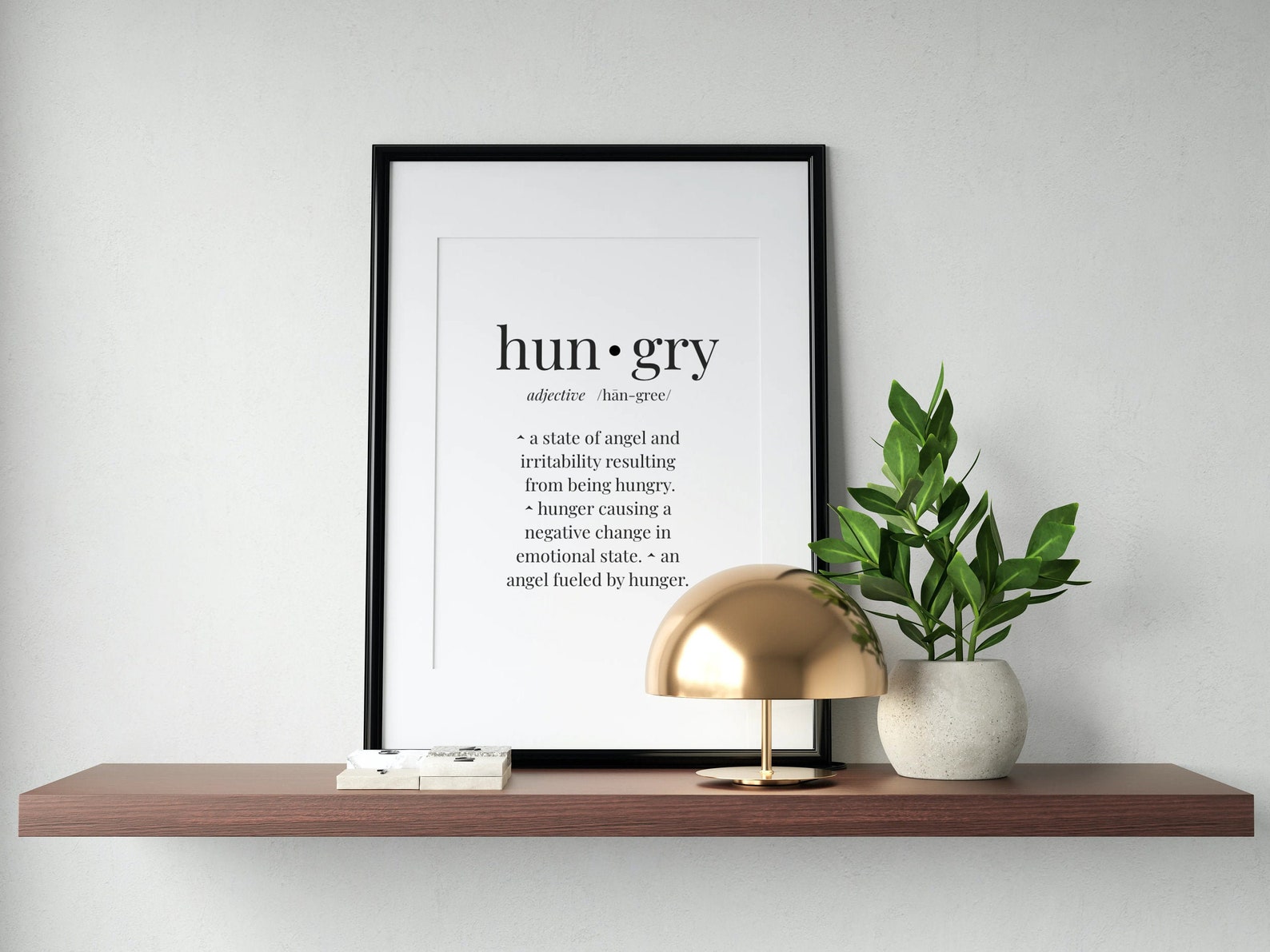 HUNGRY Word Definition Poster Wallart Print Urban Dictionary Word
