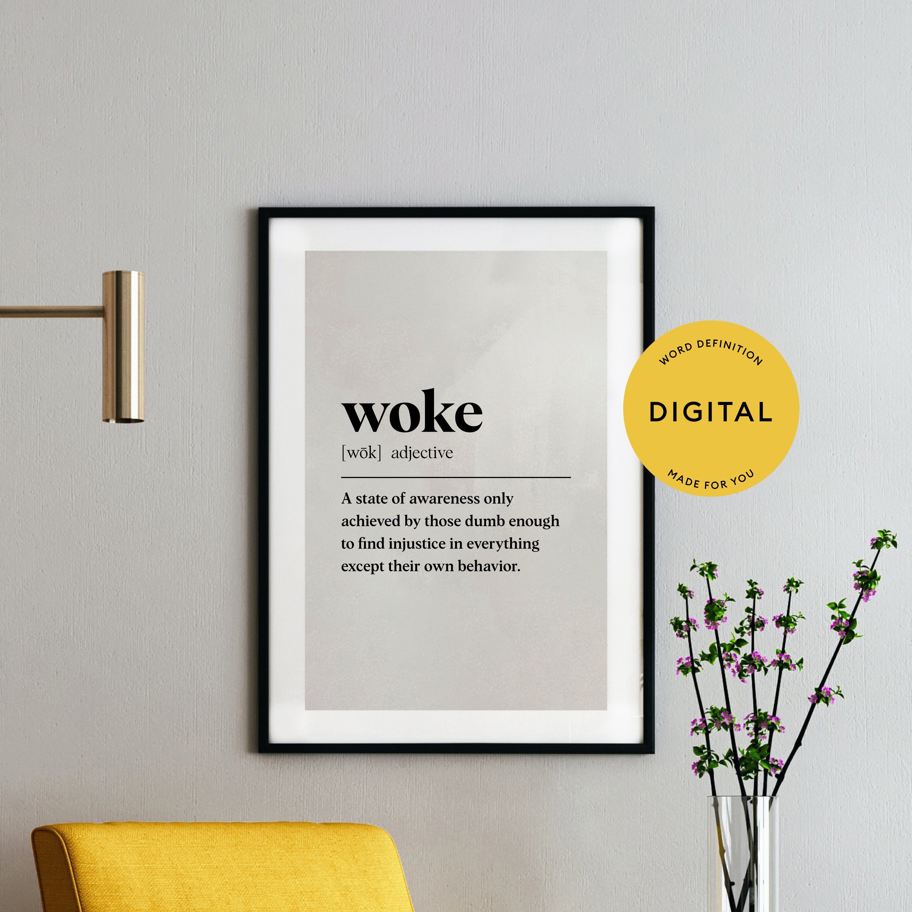 Woke Definition Print Woke Svg Art Woke Pdf Print Anti Woke Wall Decor