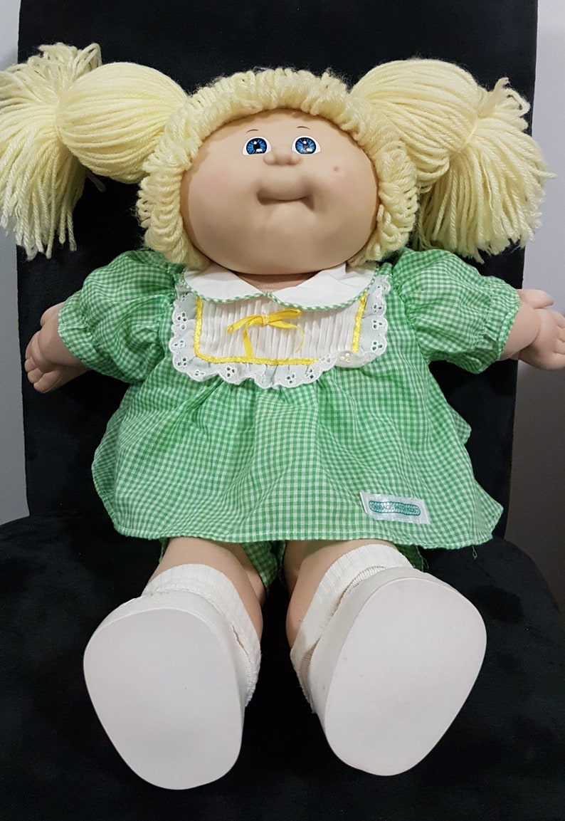 Cabbage patch doll 1985 Blond woolen hair blue eyes one Etsy