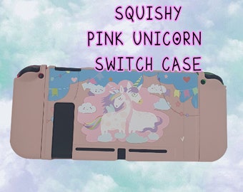 Pink Unicorn Pastel Pink and Blue case cute Switch hard case