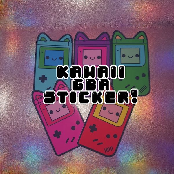 Holographic Gba Stickers Etsy