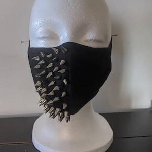 Black Studded Face Mask | Reusable | Washable | Punk