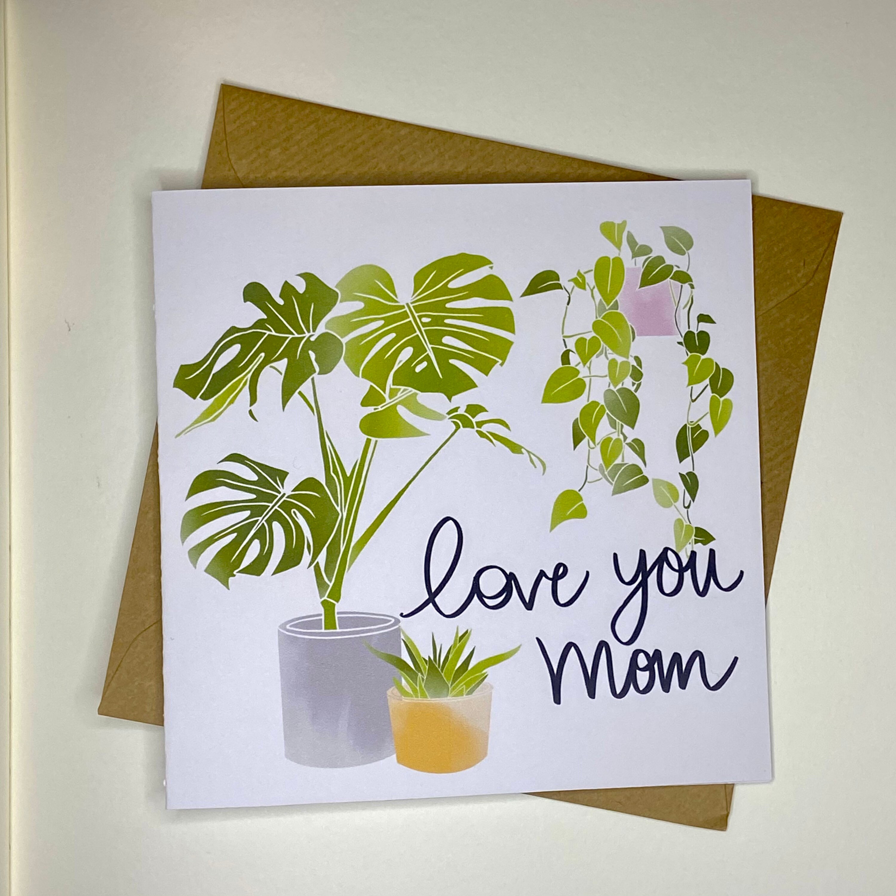 Mothers Day Card House Plants Mums Birthday Love You Etsy