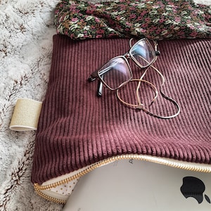 Housse d'ordinateur zippée PC MacBook iPad Surface Pochette Velours coloris prune Doublure matelassée. 10 à 17 pouces image 1