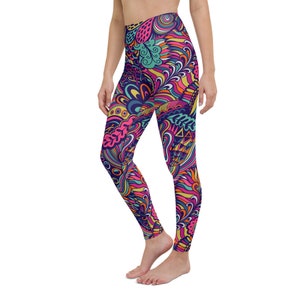 Floral Dream Yoga Leggings | High Waisted Leggings | Woman&#39;s Leggings | Fitness Leggings | Workout Leggings | Gym Leggings | Jogging Legging