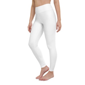 White Yoga Leggings | High Waisted Leggings | Kundalini Yoga clothes | Woman&#39;s Leggings | Fitness Leggings | Workout Leggings | Gym Leggings
