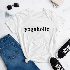Yogaholic Women&#39;s short sleeve t-shirt | Funny Yoga T-Shirts | Yoga Gifts for Women