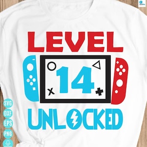 14 Jahre altes Gamer Shirt, lustige Kinder Gamer Shirt, 14 Jahre alt, Gamer Shirt, 14 Jahre alt, Geburtstagsgeschenk, 14 Jahre alt