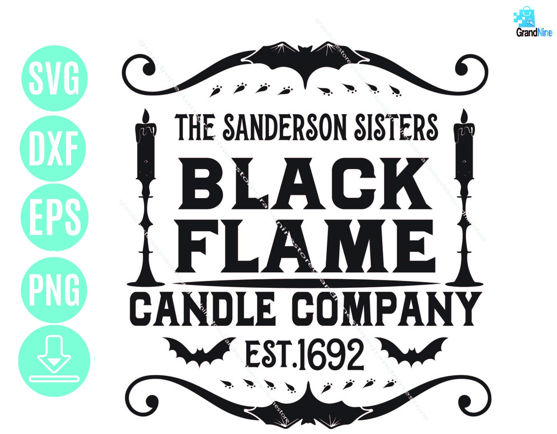 Black Flame Candle Company SVG Sanderson Sisters Svg Hocus Etsy