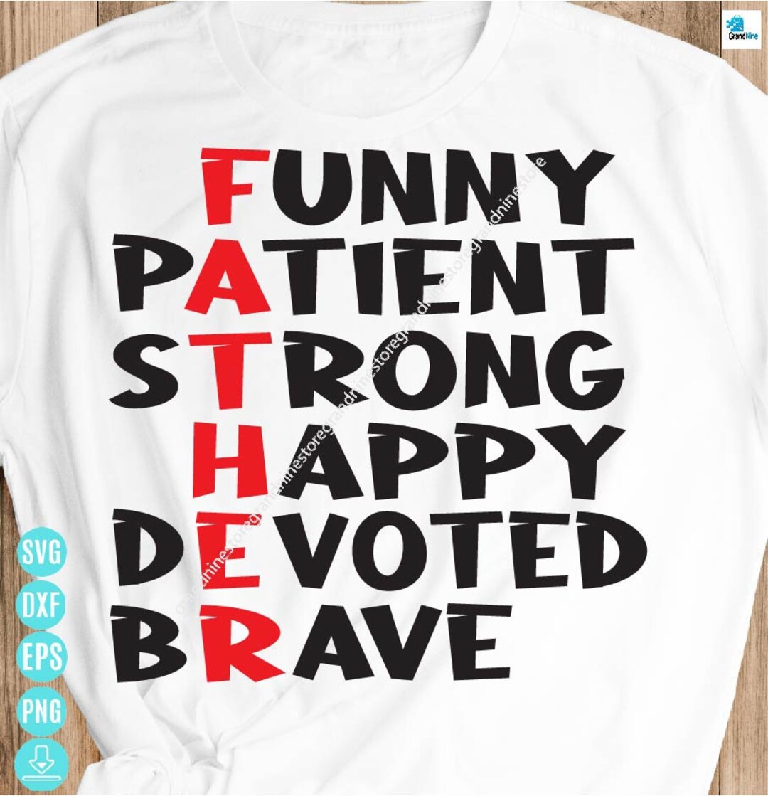Funny Dad Definition Svg, Father Funny Patient Strong Devoted Brave, Father Gift Svg, Funny Svg