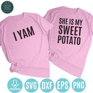 Sweet Potato Couple SVG: Thanksgiving Matching Shirt Design (Digital Download)