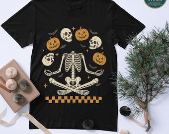 Funny Halloween Skeleton PNG: Retro Spooky Clipart (Digital Download)